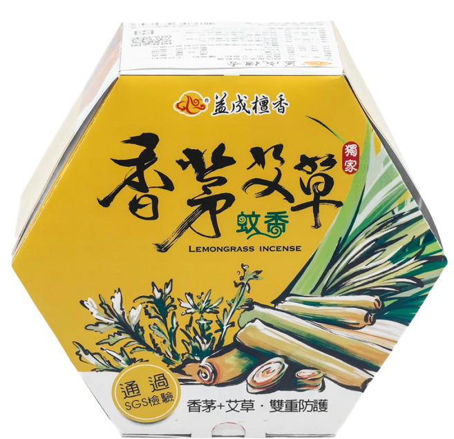 益成檀香 香茅艾草蚊香 30片 天然防蚊 雙重防護 棕色, 香茅艾草 棕色