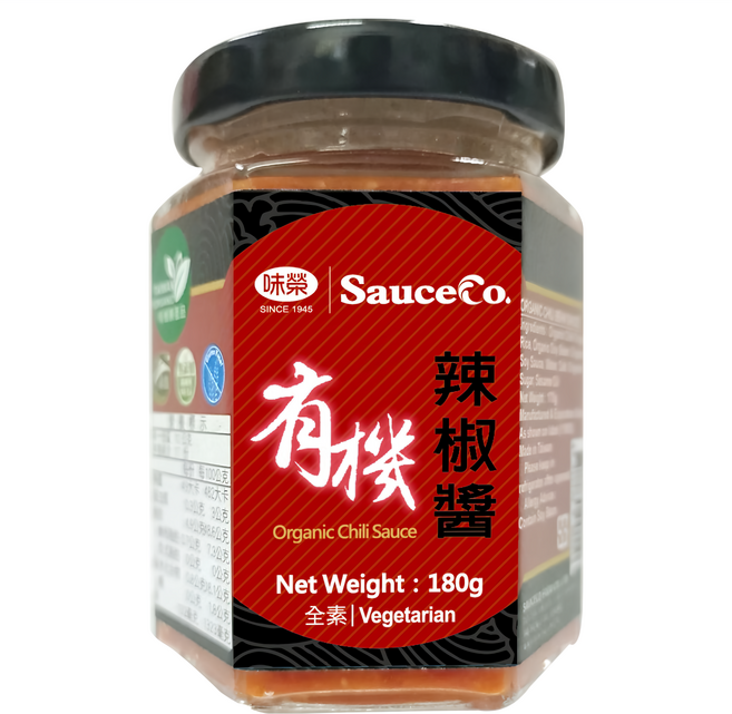 味榮 有機辣椒醬 全素, 180g, 1罐