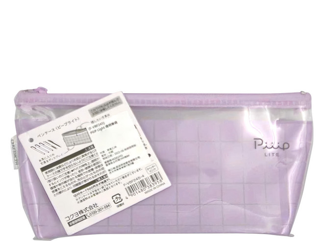 KOKUYO 國譽 Piiip Light 透明筆袋 (F-VBF245) 寬底-W200 x D50 x H105mm, 粉色, 1個