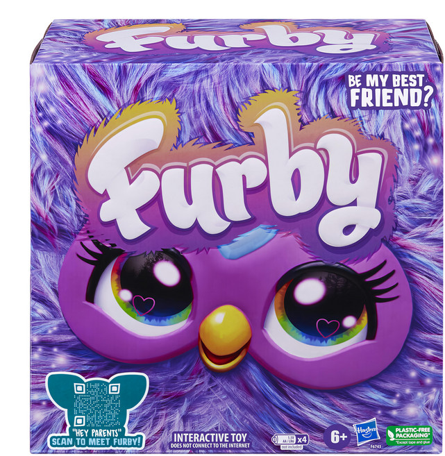 Hasbro 孩之寶 Furby 菲比小精靈 電子互動絨毛玩偶, 22.9cm, 紫色, 1盒