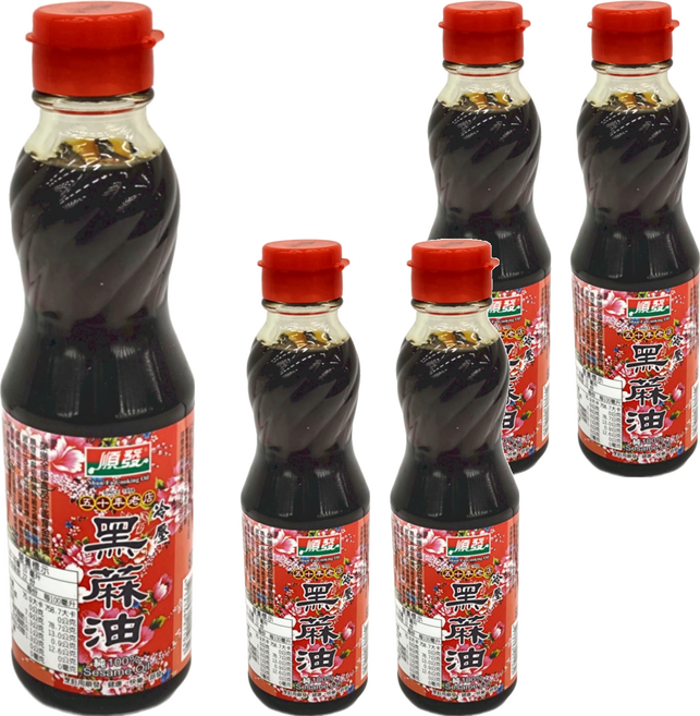 順發油品 冷壓100%黑麻油, 220ml, 5瓶