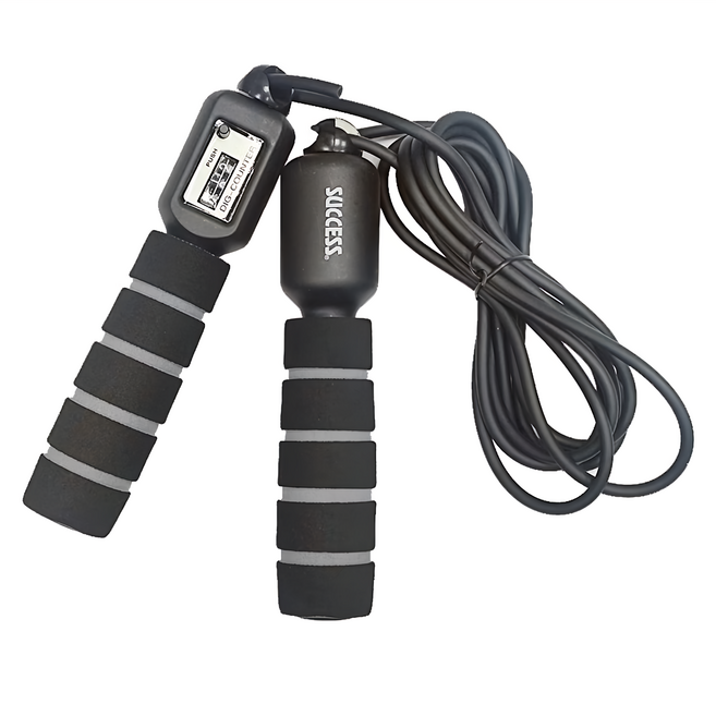 SUCCESS 成功 可調式海綿計數跳繩, 黑色, 1個