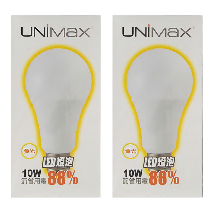 UNiMaX 美克斯 LED燈泡 10W 黃光, 2個