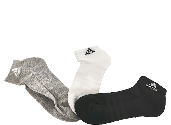 adidas 愛迪達 C SPW ANK 運動襪, 黑色 + 灰色 + 白色, 3雙