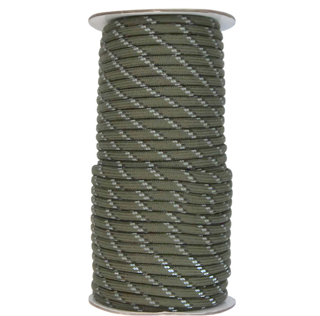 Forest Outdoor 群森戶外 高反光5mm編織營繩, 軍綠黑點