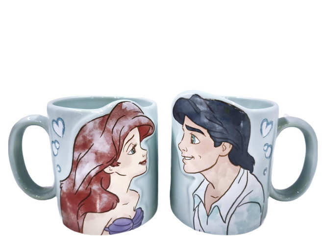 sun art 陶瓷對杯 300ml, 小美人魚, 1組