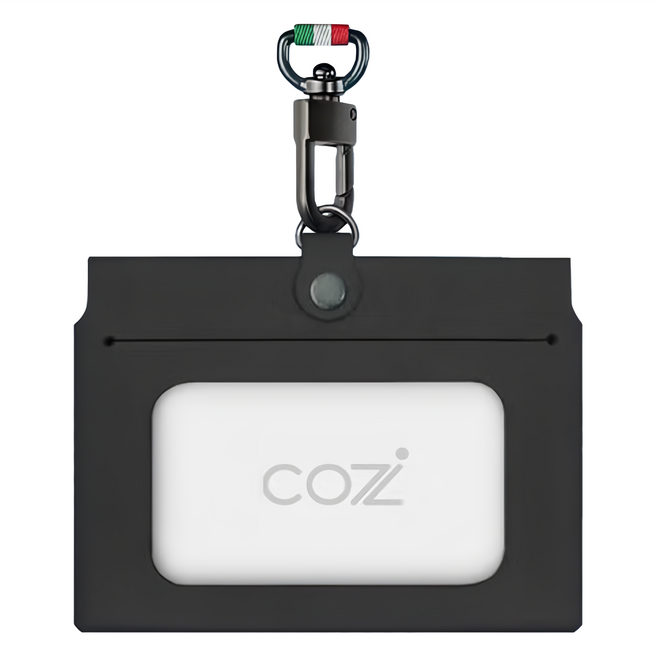 COZi 義大利植鞣革 雙面橫式證件夾, 黑色, 1個