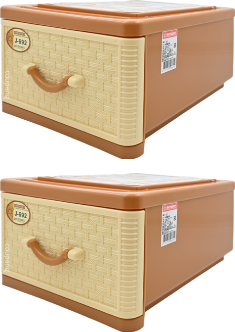 KEYWAY 聯府 抽屜整理箱 J-692 10L, 黃色, 2個