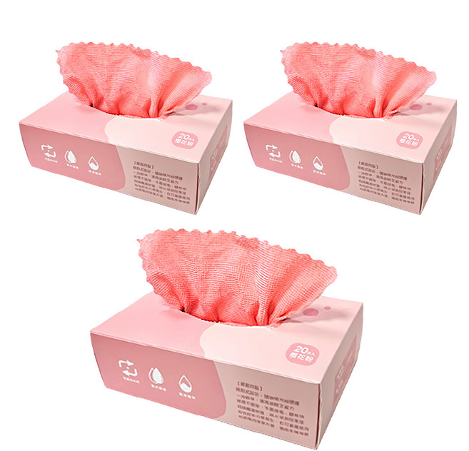 KON HER 恭赫 超細纖維抽取式抹布 櫻花粉, 20條, 3盒