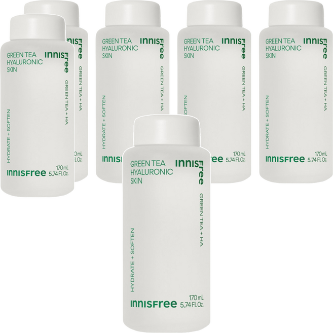 INNISFREE 台灣公司貨 綠茶玻尿酸保濕調理液, 170ml, 6瓶
