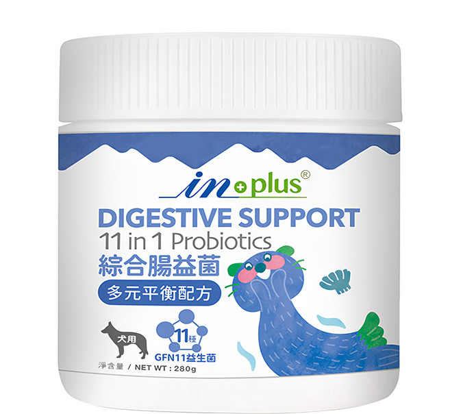 in plus 贏 11合1綜合腸益菌 多元平衡配方犬用保健品, 調節消化機能, 益生菌, 1罐