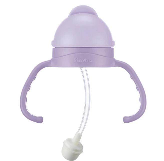 Simba 小獅王辛巴 蘊蜜寬口防漏滑蓋把手吸管組 6個月以上, 水杯座蓋 + 吸管, 1組