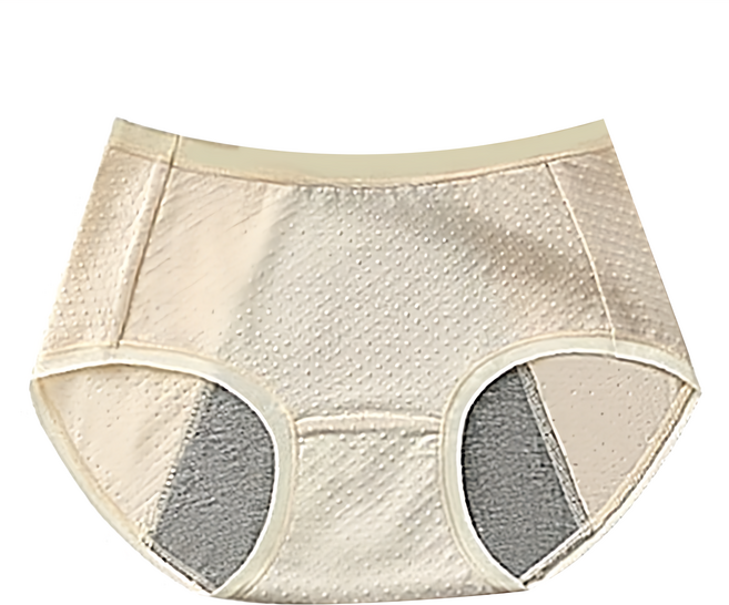5A 石墨烯抗菌加寬加大防漏生理內褲, 奶膚色
