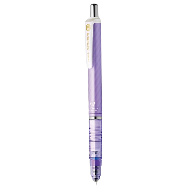 ZEBRA 斑馬牌 DelGuard P-MAS85-LMV DelGuard 不易斷芯自動鉛筆 亮紫 0.3 mm, 0.3mm, 1支