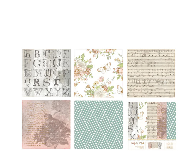 Simno 芯陌 舊時光素材紙 2個, B款 多色, 1組