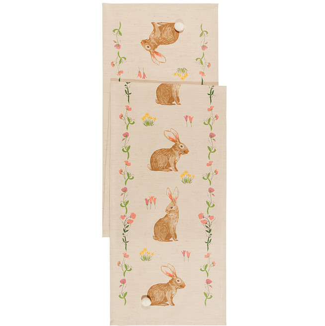 now DESIGNS 純棉桌旗 復活節兔, 183 x 33.5cm, 1條