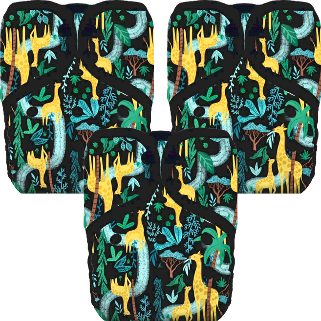 THIRSTIES 成長型 口袋式布尿布 適合0-36個月的寶寶, Stand Tall 黑色, 3件