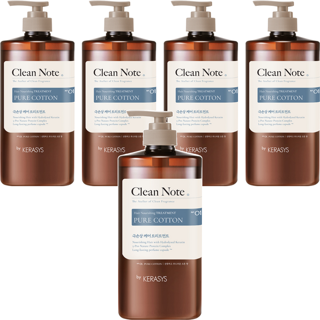 KERASYS 可瑞絲 Clean Note 護髮乳 清新棉花香, 1L, 5瓶