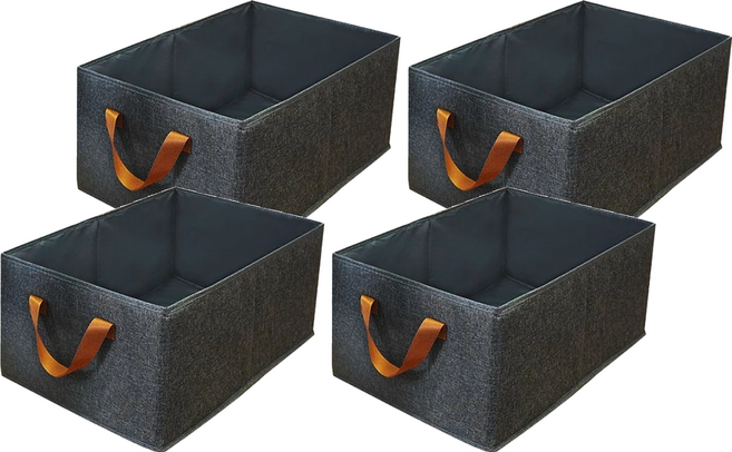 BangJiaShi 幫家適 衣物收納盒 PP硬板, 灰色, 4個