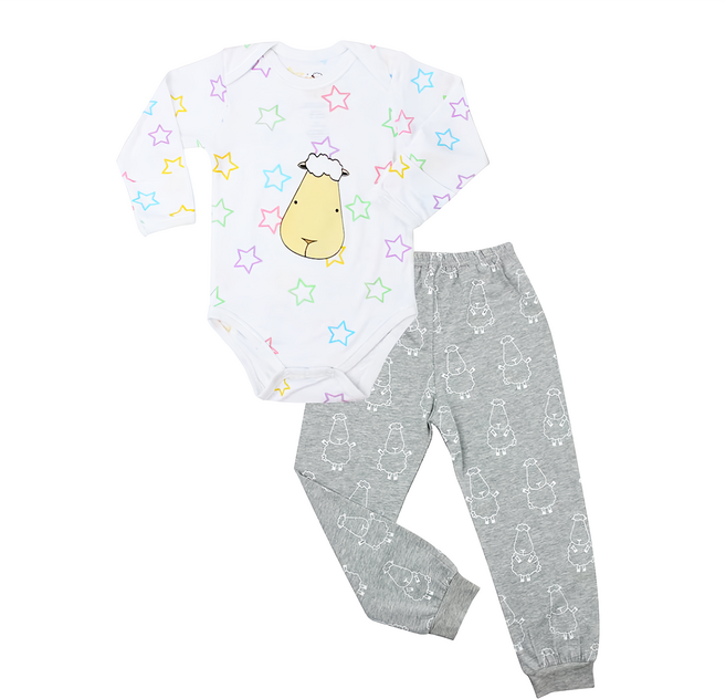 baa baa sheepz 抱抱羊 長袖包屁衣套裝 95%天然竹纖維 5%聚氨酯類纖維