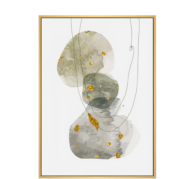 BOLUO GALLERY 菠蘿選畫所 幾何 綠拓印, 木色