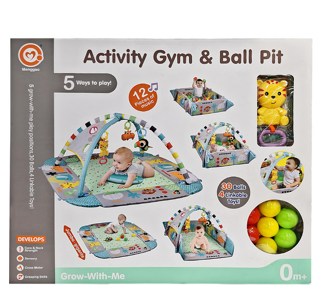 Menggao 動物音樂球池 附30顆彩球 適用年齡3歲以上, 1盒