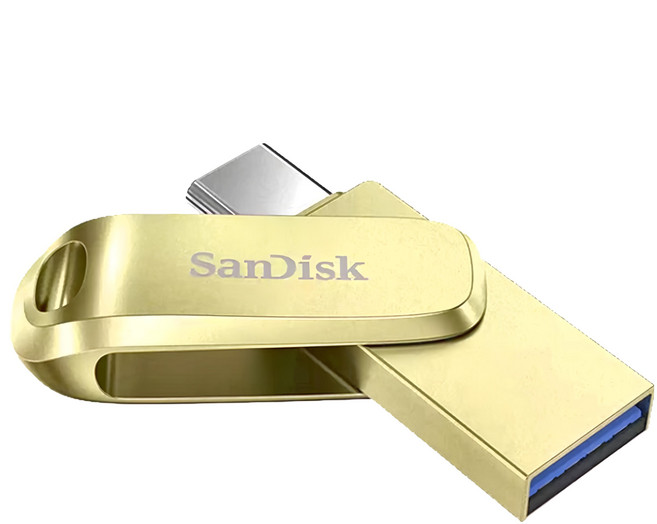 SanDisk 晟碟 Ultra Luxe USB-Type-C 高速讀取雙用隨身碟 DC4 金色, 256GB, 1個