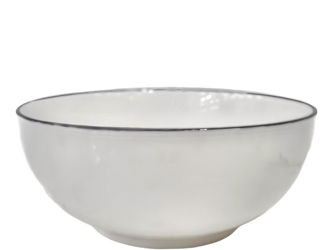 新食器丸線湯碗 7吋, 白色, 1個