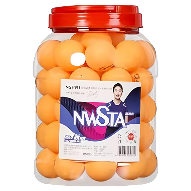NWSTA 新起點 40+ 無縫桌球 比賽訓練用 7091 40mm, 60個, 1組, 橘色
