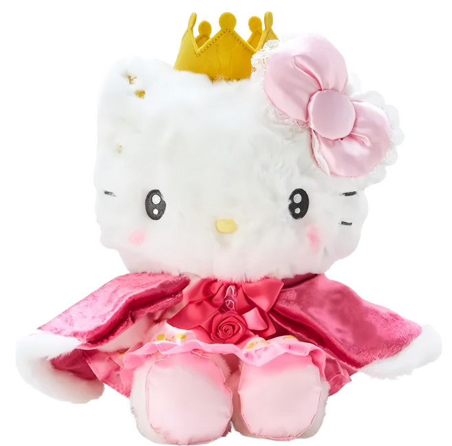 Sanrio 三麗鷗 絨毛娃娃, 23cm, hellokitty 皇冠 白色 + 粉色, 1個