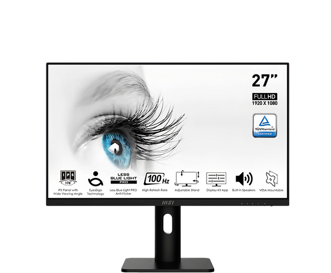 msi 微星 pro mp273ap 美型螢幕(FHD/100Hz/HDMI/喇叭/IPS), 27吋, 1入