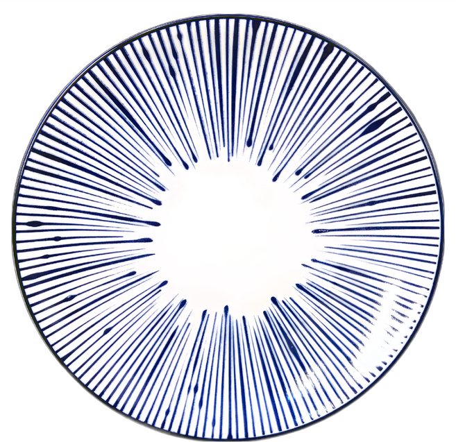 TATUNG 大同磁器 8吋圓皿, 梅花露 白色 + 藍色, 10個