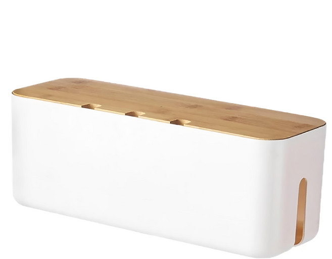 日系電線收納盒 Y916 大號 36 x 13.4 x 13cm 547g, 1個, 白色