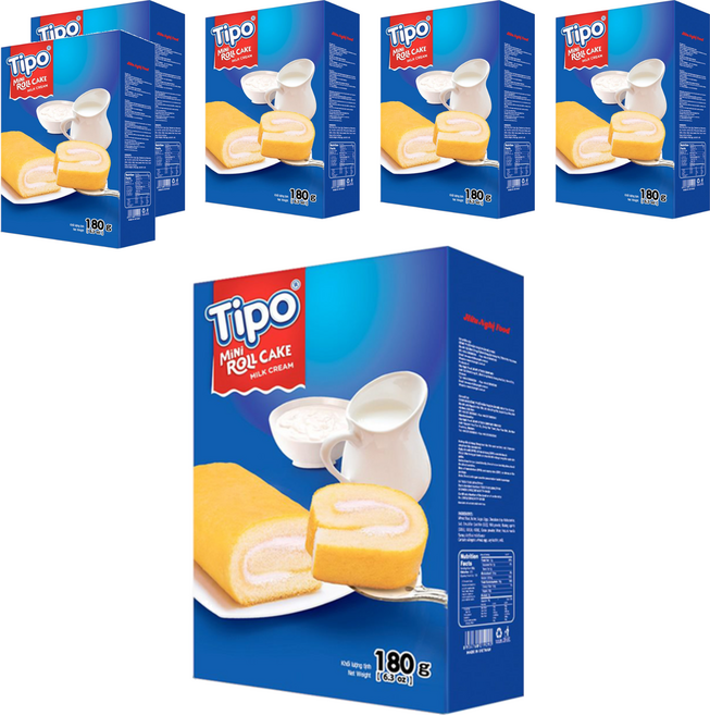 Tipo 瑞士捲 牛奶口味, 180g, 6盒