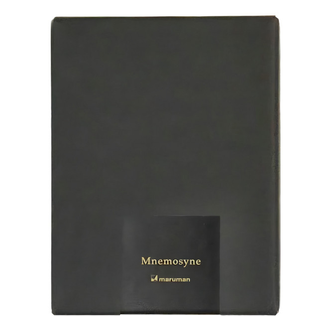 maruman Mnemosyne PU皮方格筆記本 A7 5mm方格 65張, 黑色, 1本