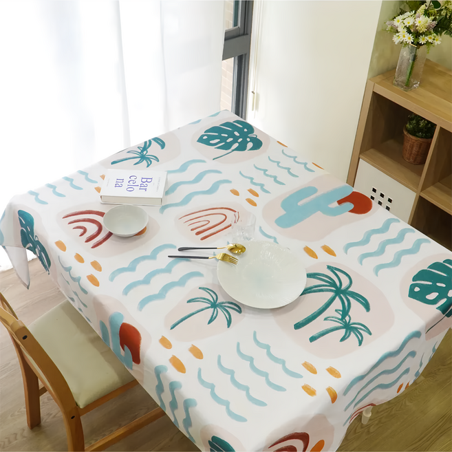 STYLE G時代家居 北歐風牛津布防水餐桌布, 174 x 136cm, 夏日風情, 1件