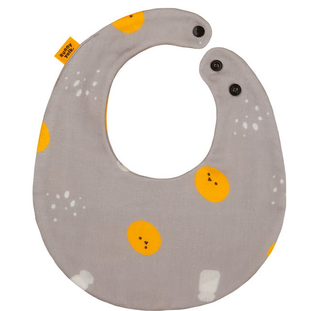 Runny yolk. 朗尼幼克 純棉口水巾 - 台灣製造, 粉灰色, 1條