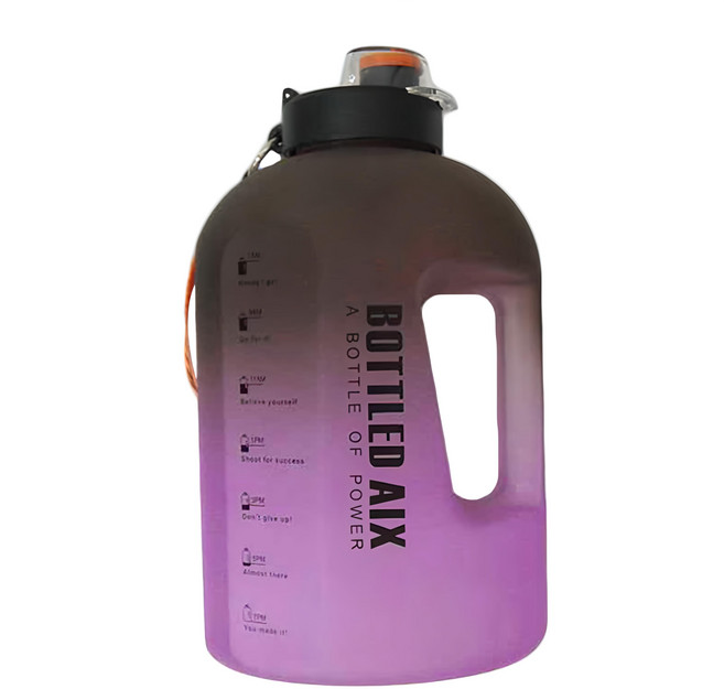 彈蓋吸管刻度運動水壺 巨無霸, 灰色, 2.2L, 1個