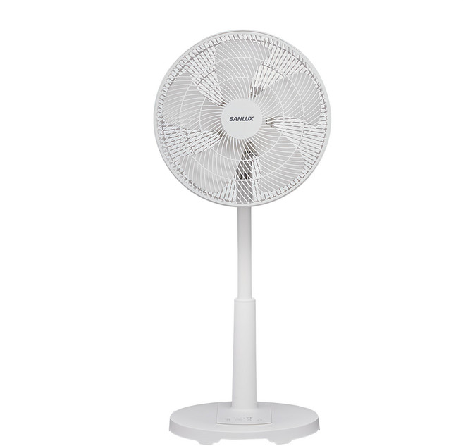 SANLUX 台灣三洋 5片扇葉 微電腦 立扇 白色 觸控式 15小時定時 3段風速 14吋 EF-T14AJ