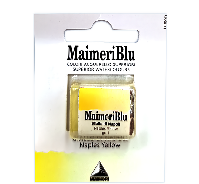 MaIMeRI 美利 藍塊狀水彩1.5ML -(S1)#104 NAPLES YELLOW/那不勒斯黃, 1.5ml, 1g, 1個