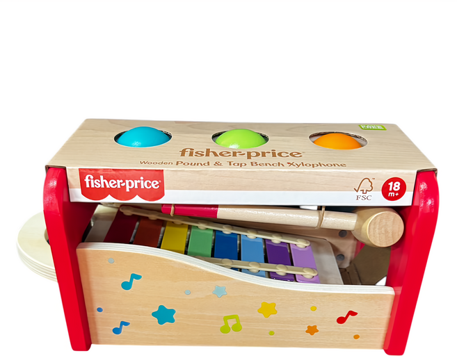 fisher-price 費雪 木製音樂敲敲樂, Multicolor, 1組