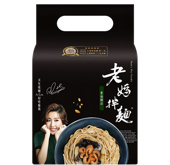 老媽拌麵 蔥油開洋 134.8g, 4包