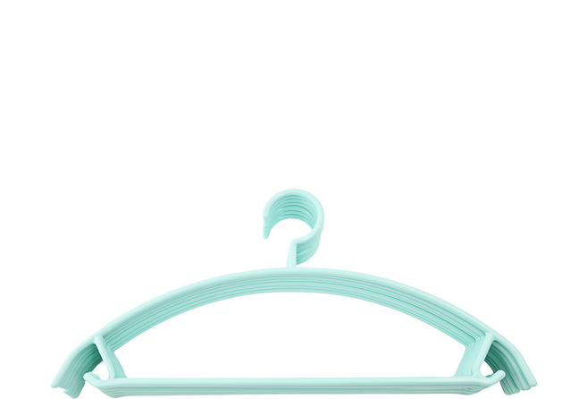 Axis 艾克思 居家達人乾溼兩用順肩無痕防滑塑膠衣架 線徑0.7公分 耐重不易變形 衣肩止滑紋路設計, 粉綠色, 1組