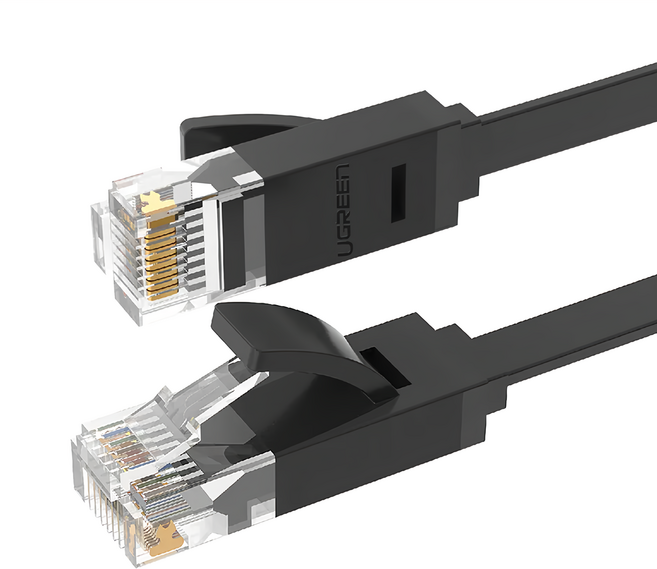 UGREEN 綠聯 CAT6網路線 GLAN FLAT版, 20m, 黑色, 1條