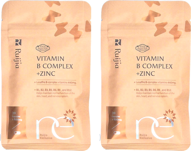 Ruijia 露奇亞 天然酵母B群 + 鋅, 18g, 30顆, 2包