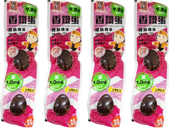 福記 香鐵蛋 辣味雞蛋 2顆, 50g, 4包