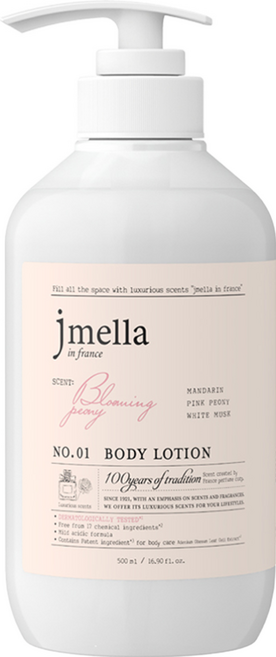 jmella 花園舞會香氛身體乳液 No.01 Blooming Peony, 500ml, 1瓶