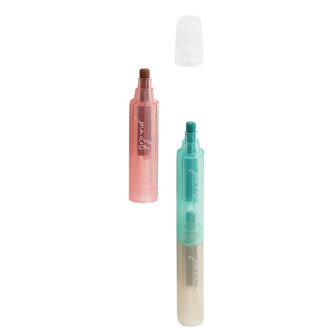 日本 MIDORI 乳白色系 三色標記螢光筆 38137, 牛奶粉 + 牛奶綠 + 牛奶米, 1支