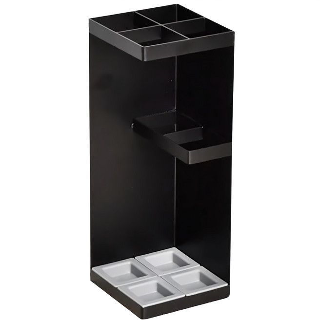 Life+ 純色風尚鐵藝落地雨傘架, 消光黑, 1個