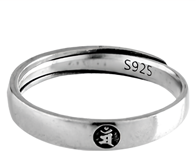 財神小舖 生肖本命佛 梵文戒指 925純銀 活圍戒 兔 文殊菩薩